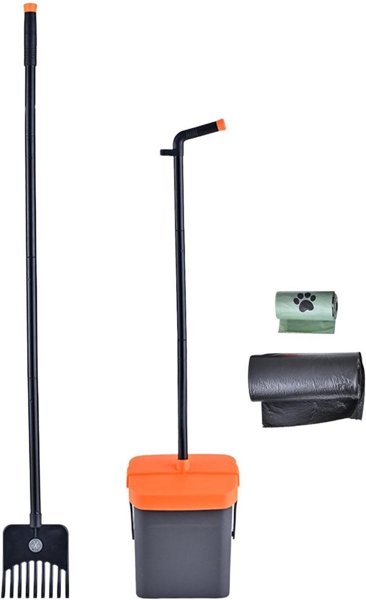 Kattenpoep Schepje - Hondenpoep Zeefschop - Buiten Schoonmaken - Geurblokkerend Deksel - 117 cm - Grijs