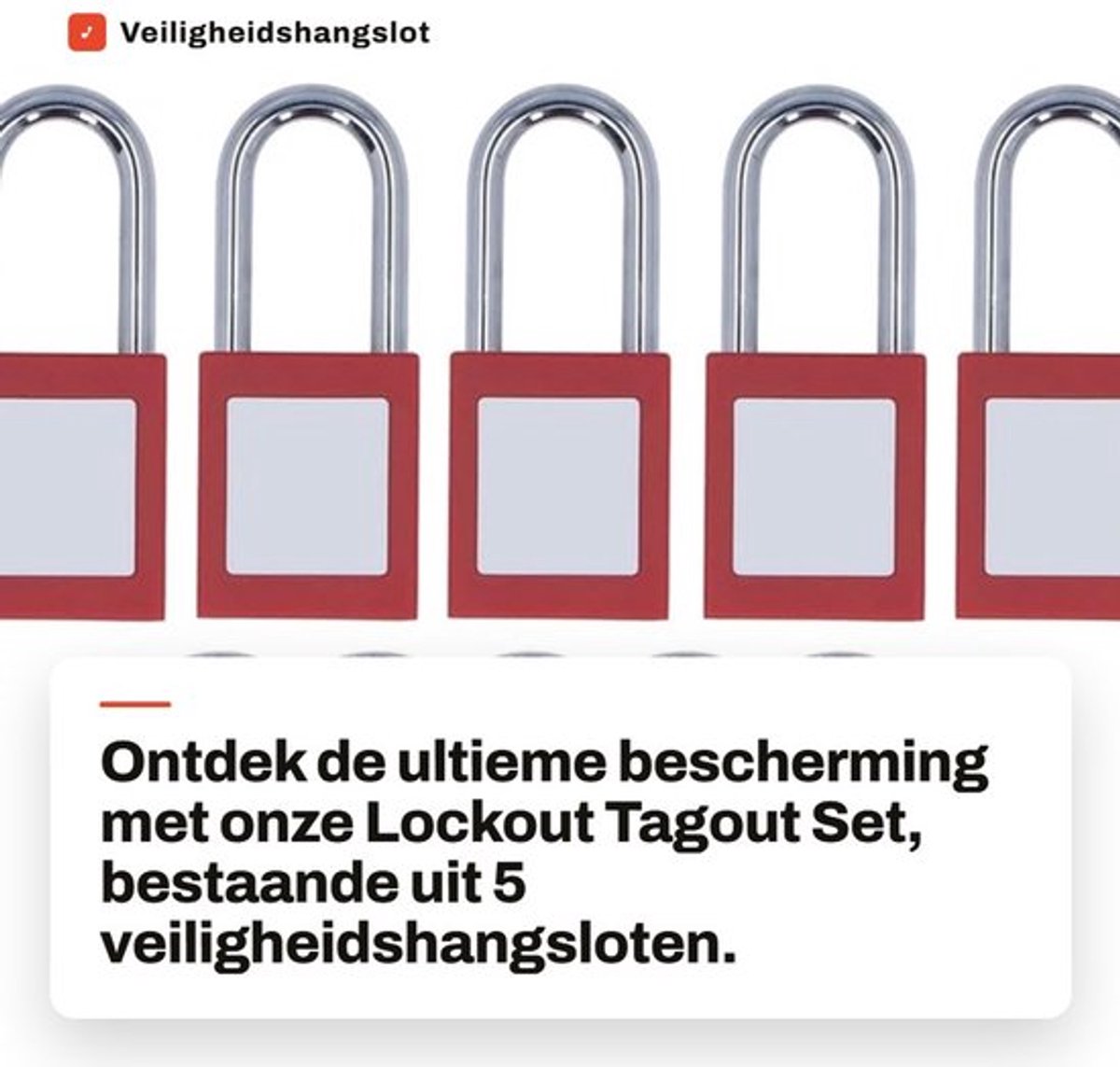 Veiligheidshangslot - Lockout Tagout Set - Verchroomd Nylon - 38mm - Beschrijfbaar Label - Veiligheidsslot - Geschikt voor Industrieel, C...