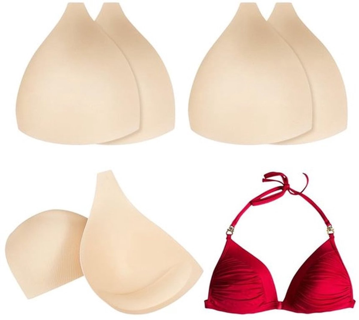 Beha-cups 4 Paar - Driehoekige Inzetstukken - Lingerie Pads - Sportbeha Inzetstukken - Waterdicht - Ademend Materiaal
