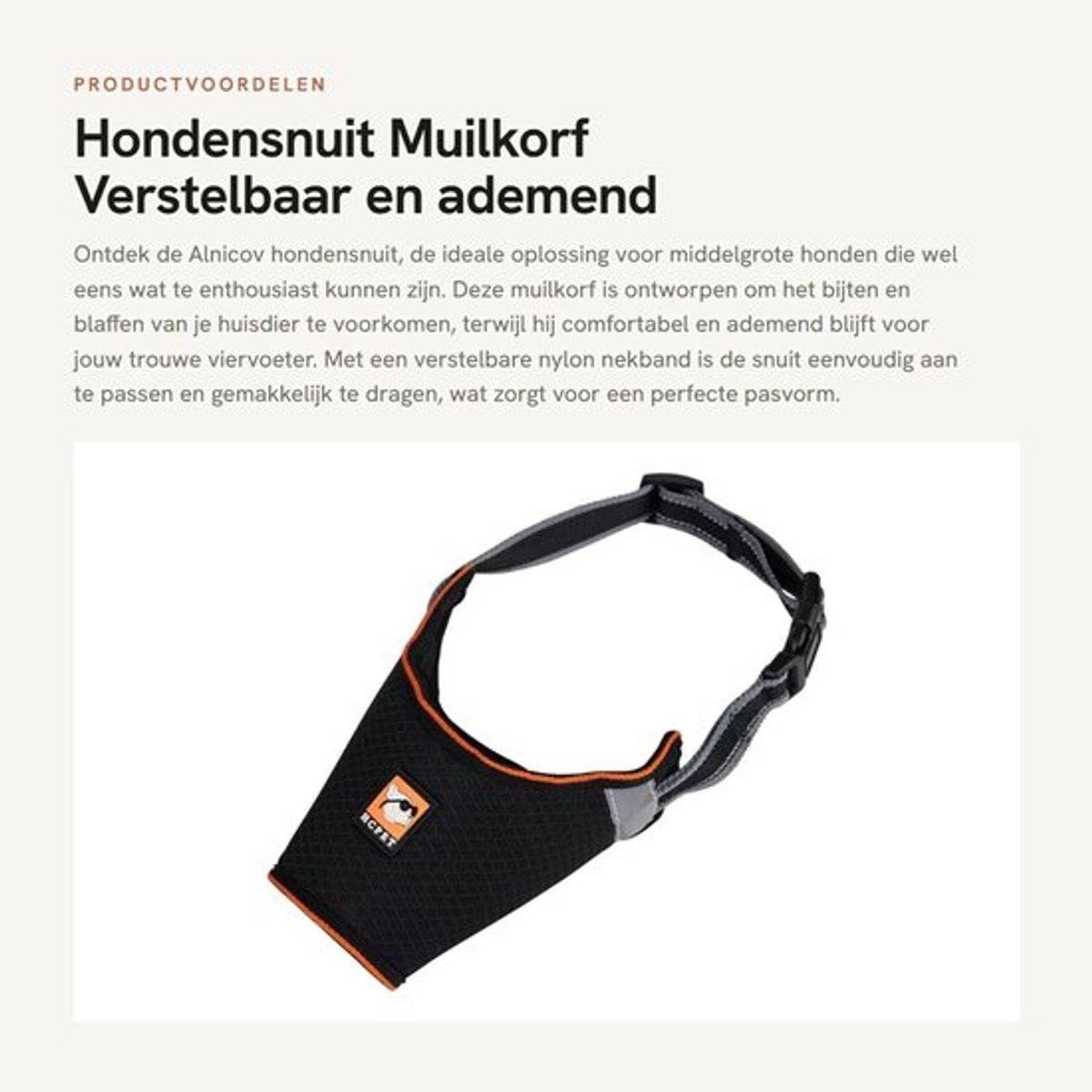 Hondensnuit Verstelbaar - Muilkorf Medium Hond - Ademend Mesh - Zacht Nylon - Antivallen - Comfortabele Draagervaring