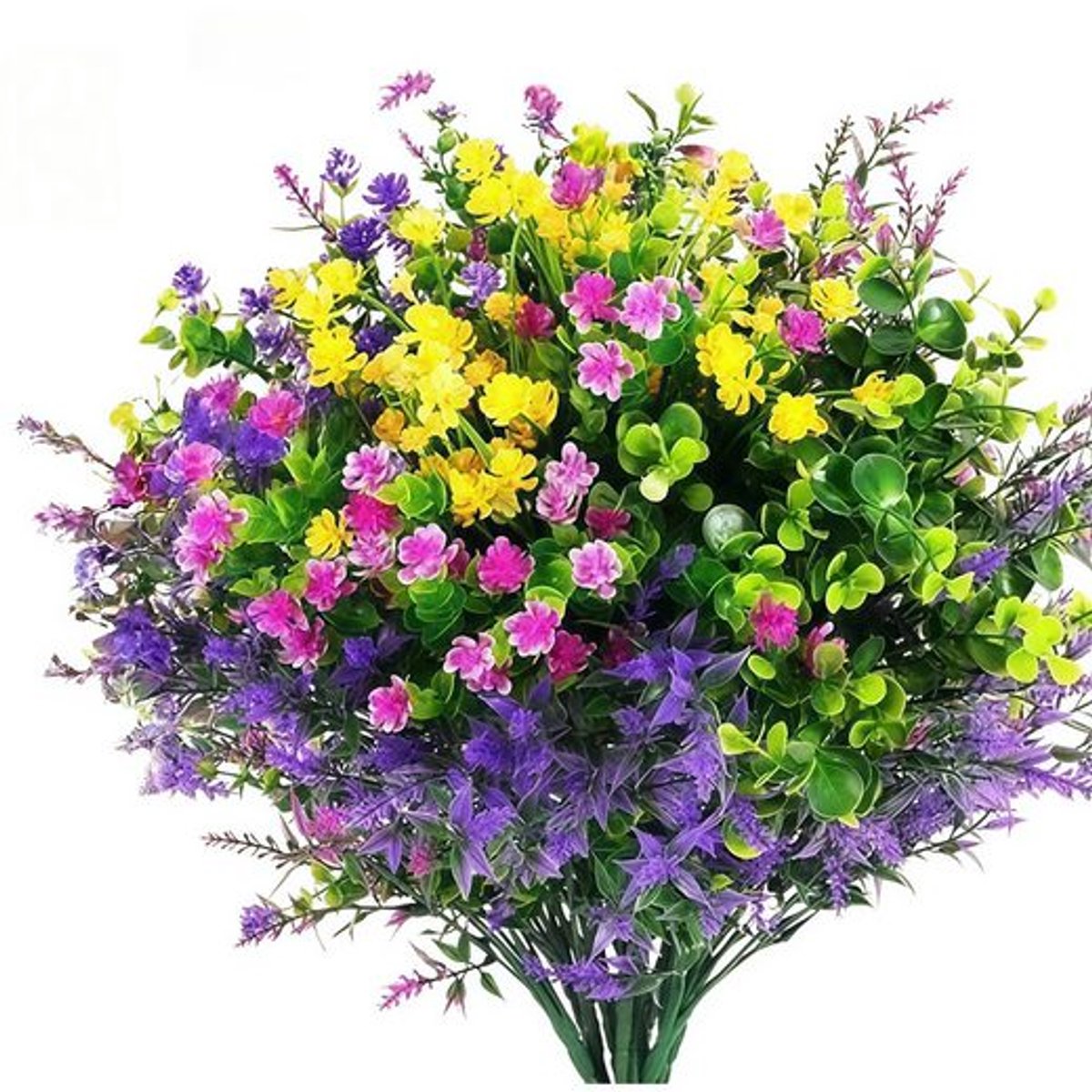 Claoner Kunstboeket - 12 kunstbloemen - Hangmand - Voor buiten balkon - Kunstplanten - Decoratie