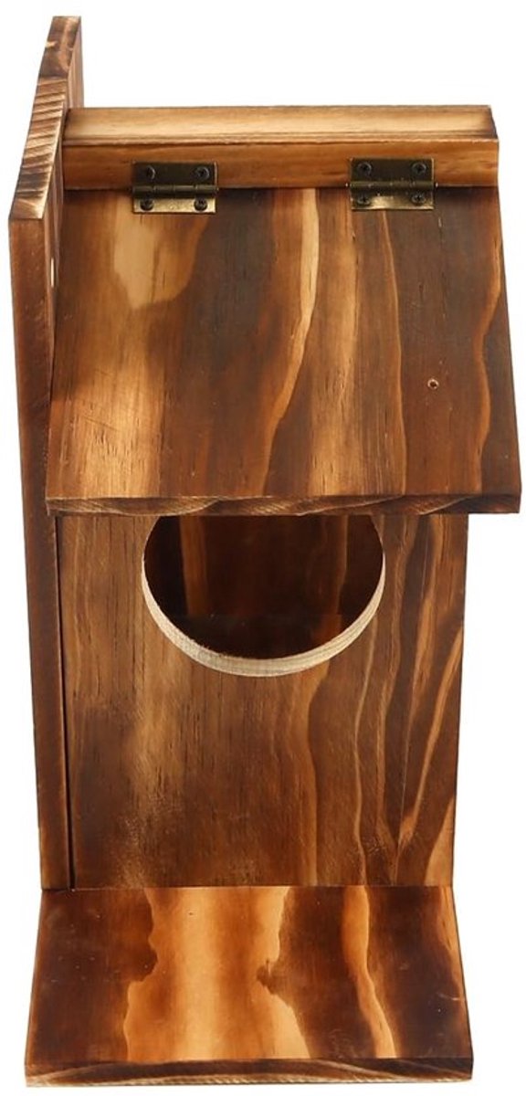 Eekhoornvoederhuis waterdicht dak - Voederstation voor vogels - Houten dierenverblijf - Verstelbare kolvenpinnen - Verhoogde montage tegen roofdieren - Afmetingen 33 x 12,7 x 23,6 cm