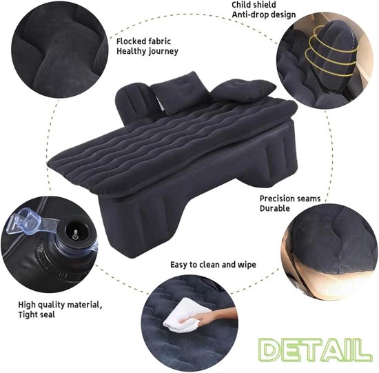 Auto Luchtbed - Opblaasbaar Matras Kampeerbed - Reizen en Kamperen - Ergonomisch Ontwerp - 1 kg - Zacht — afbeelding 4