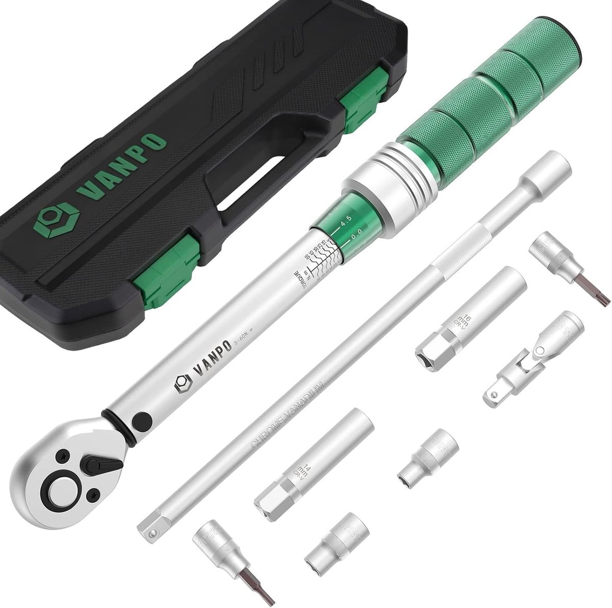 Momentsleutel voor fiets - Zilver - 3/8 inch - Chroom-vanadium Stalen Torsiesleutel Set - Voor Fiets en Motorfiets