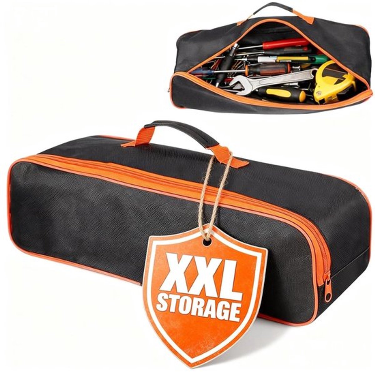 Opbergtas Zwart - Draagbare Gereedschapstas - Oxford Stof - Accessoire-Organizer - 42 x 14 x 11 cm - Handvat Ontwerp