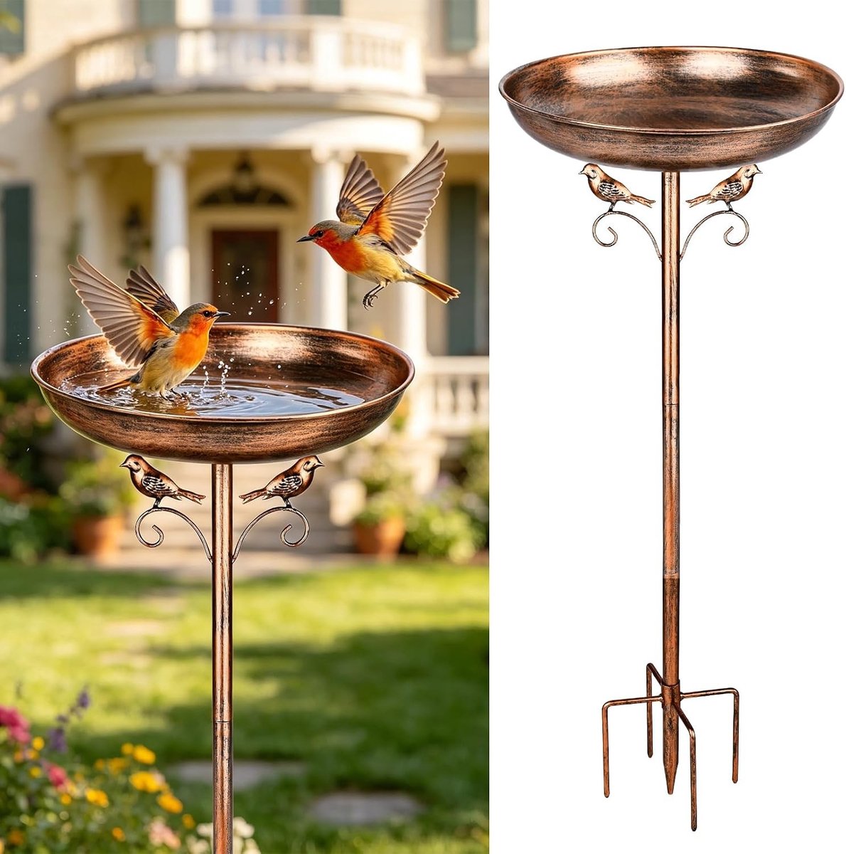 Vogelbad voor de tuin - Vintage - Groot - Vorstbestendig - Voor Vogels