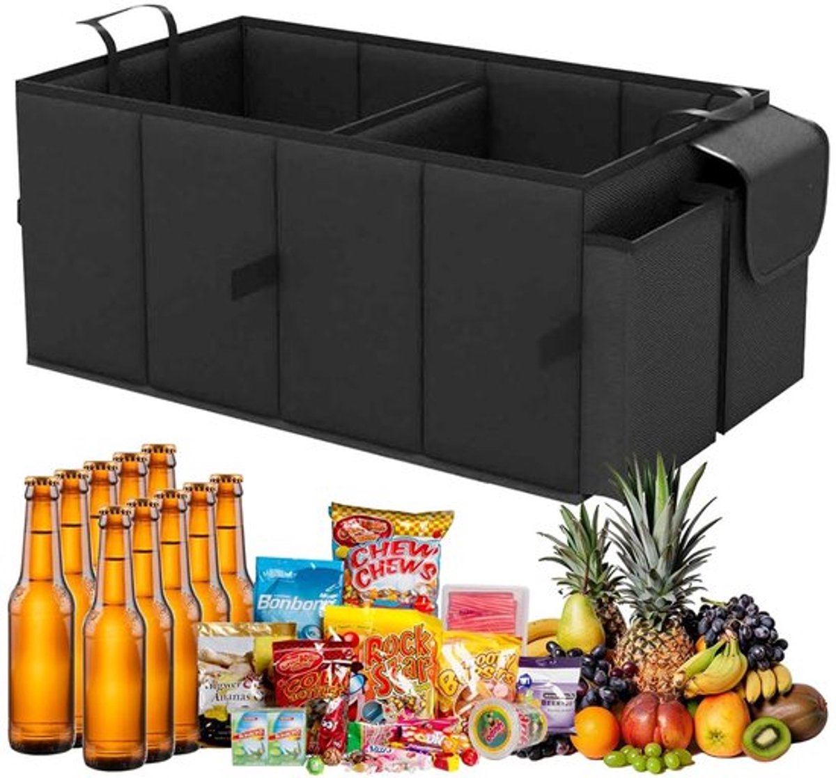 Kofferbakorganizer - Opvouwbaar - 600D Oxford - Antislip Onderkant - Verstelbare Banden - Meerdere Compartimenten - Stevige Box - Auto Organizer