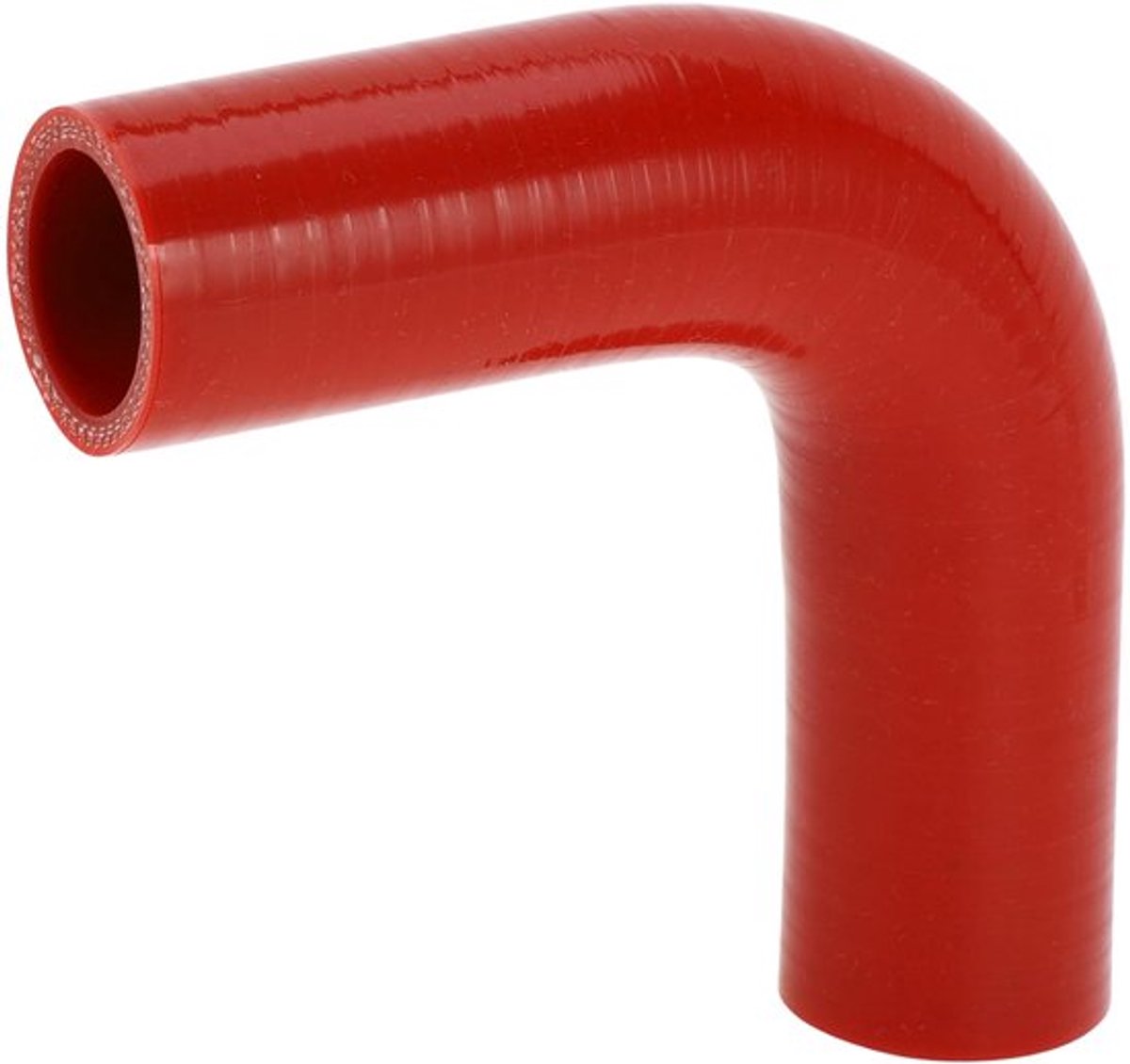 Autosiliconenslang 90° - Rood - 32 mm Binnendiameter - 120 mm Lengte - Siliconenrubber - Hoge Temperatuur Bestendig - Koelslang