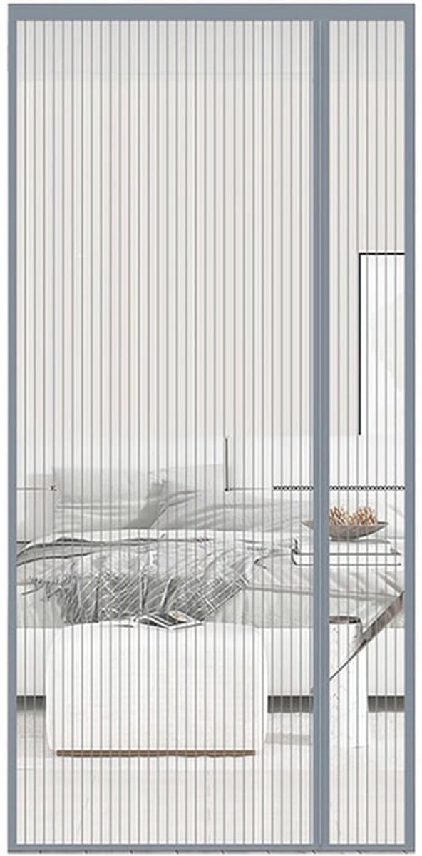 Magnetisch vliegengaas - Anti-muggengaas - Duurzaam glasvezel - Grijs - Hordeur voor deuren - Geschikt voor huisdieren - 90 x 210 cm
