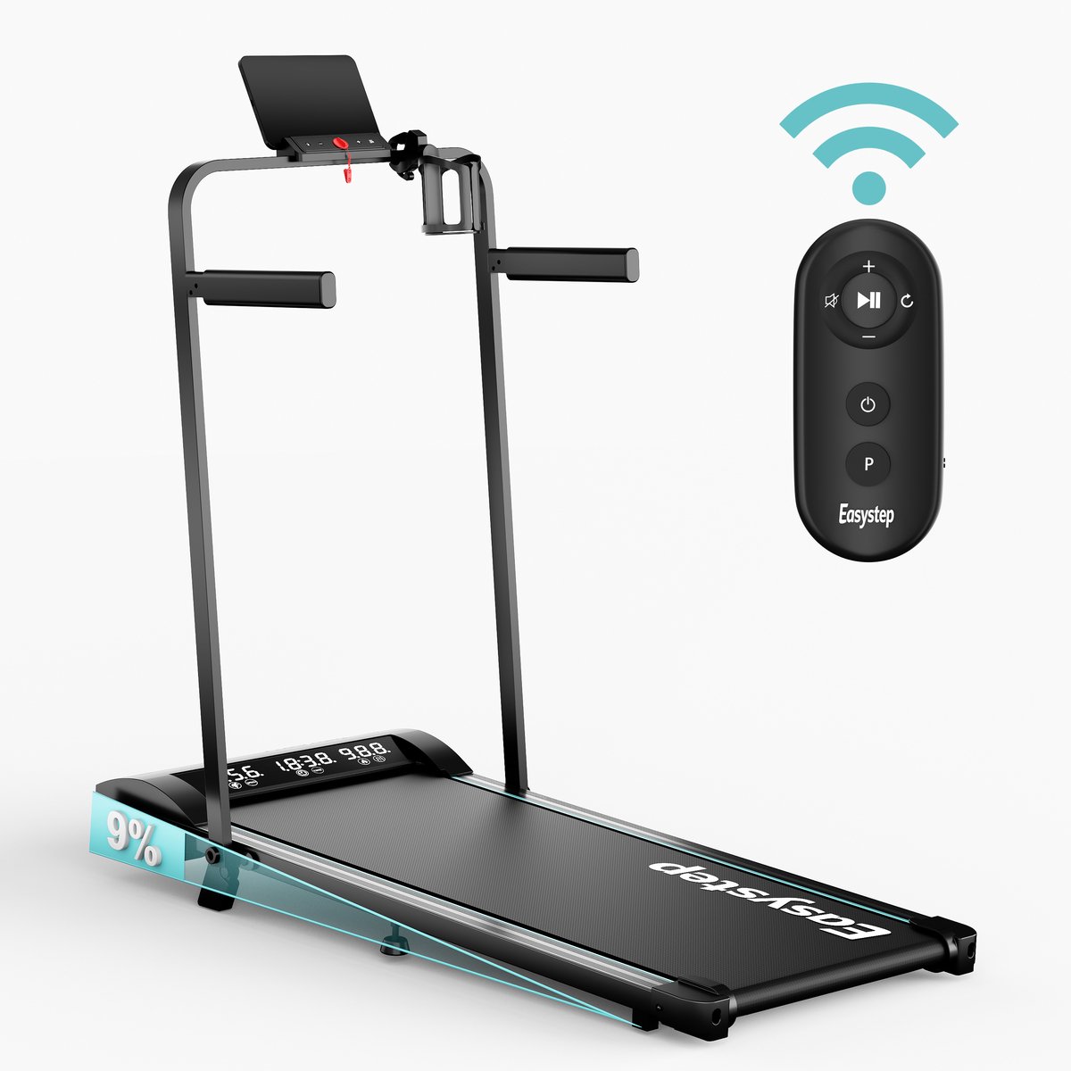 Easystep One Loopband - 1-8 KM/H - Loopband inklapbaar - Walking pad - Loopbanden Voor Thuis - Wandelband - Hardloopband - Treadmill - Loopband Met helling 9% - Inklapbare Loopband - Opvouwbare loopband - Loopband inklapbaar met helling