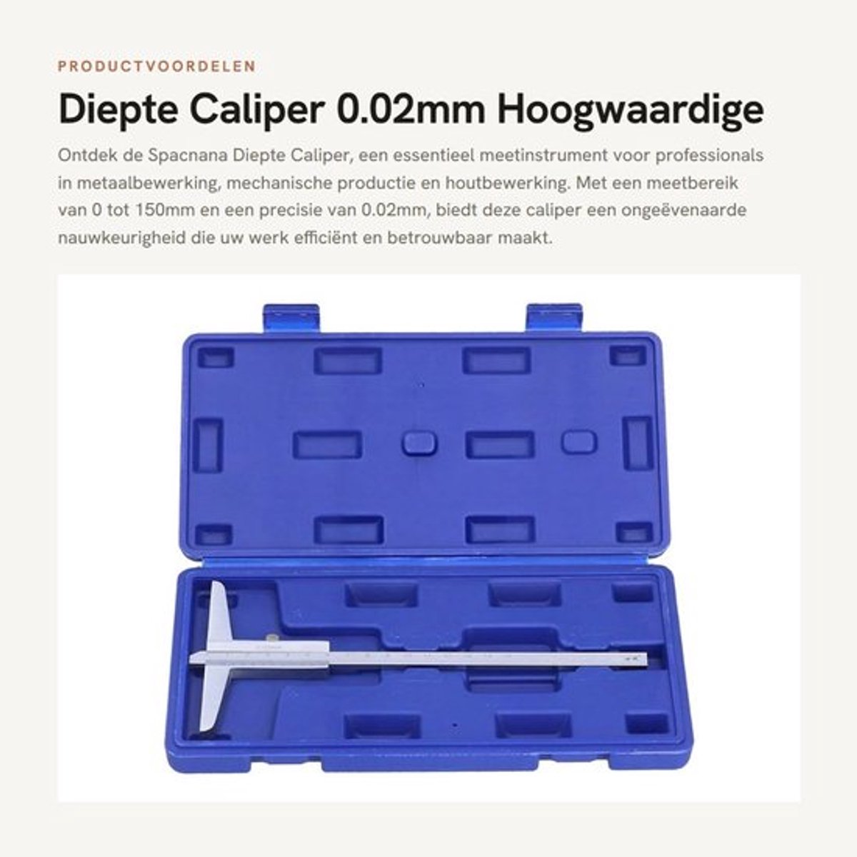 Dieptemeter 0-150mm - Hoogwaardige Precisie - Compact - Lichtgewicht - Geschikt voor Metaalbewerking - Verbeterde Efficiëntie - Meetinstrument