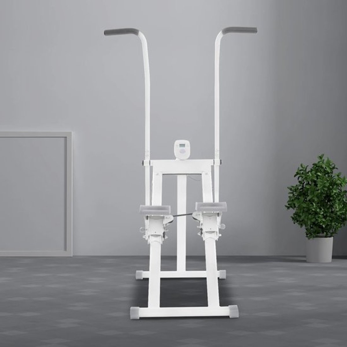 Traploopband, fitnessapparaat, mini-climber, wit, synchrone arm- en beentraining, verstelbare pedalen, capaci