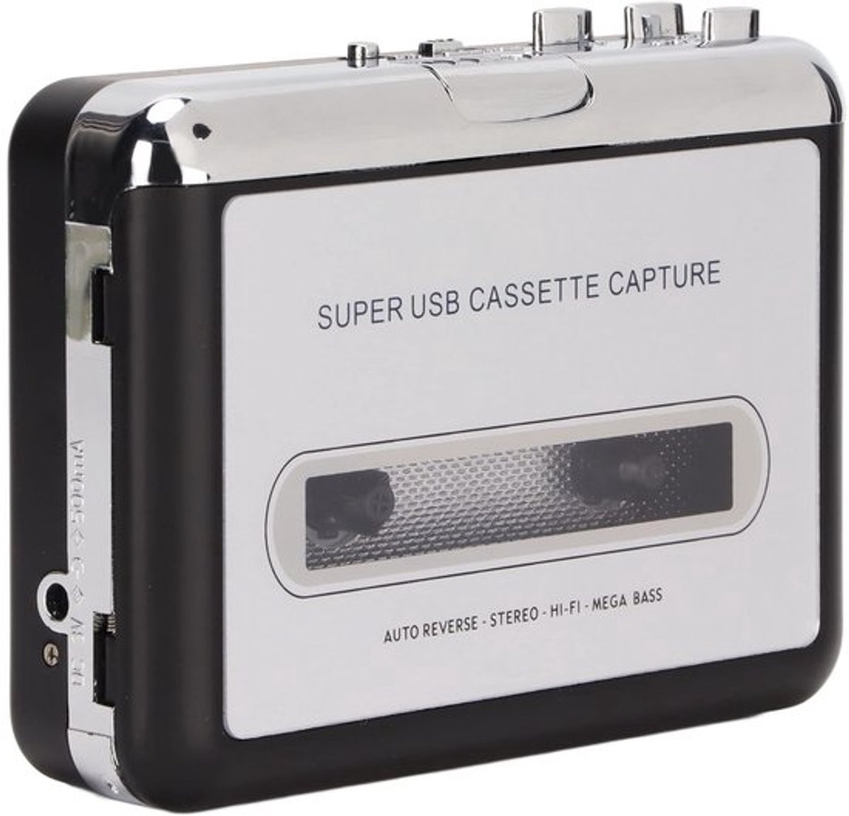Recorder Cassette Converter naar MP3 - Draagbare Cassette Audio Muziekspeler - Zilver en Zwart - USB-cassettespeler - Geschikt voor Lapto...