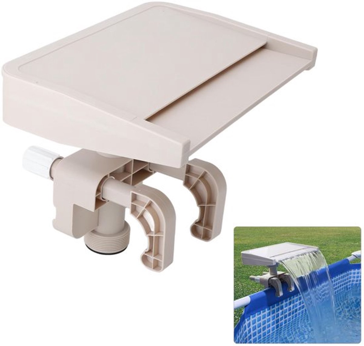 Waterval Ontspannende Boven Grond - Zwembad Accessoire - Afneembaar Ontwerp - PVC - Visueel Genot - Unieke Ervaring - Zwembadfontein