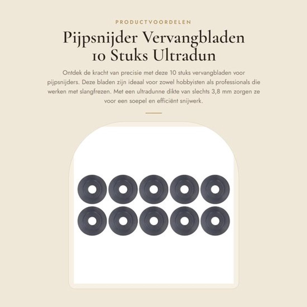 Pijpsnijder Vervangingsbladen - 10 Stuks - Mangaan Staal - Binnendiameter 5 mm - Buitendiameter 18 mm - Ultradun 3,8 mm - Snijwielen