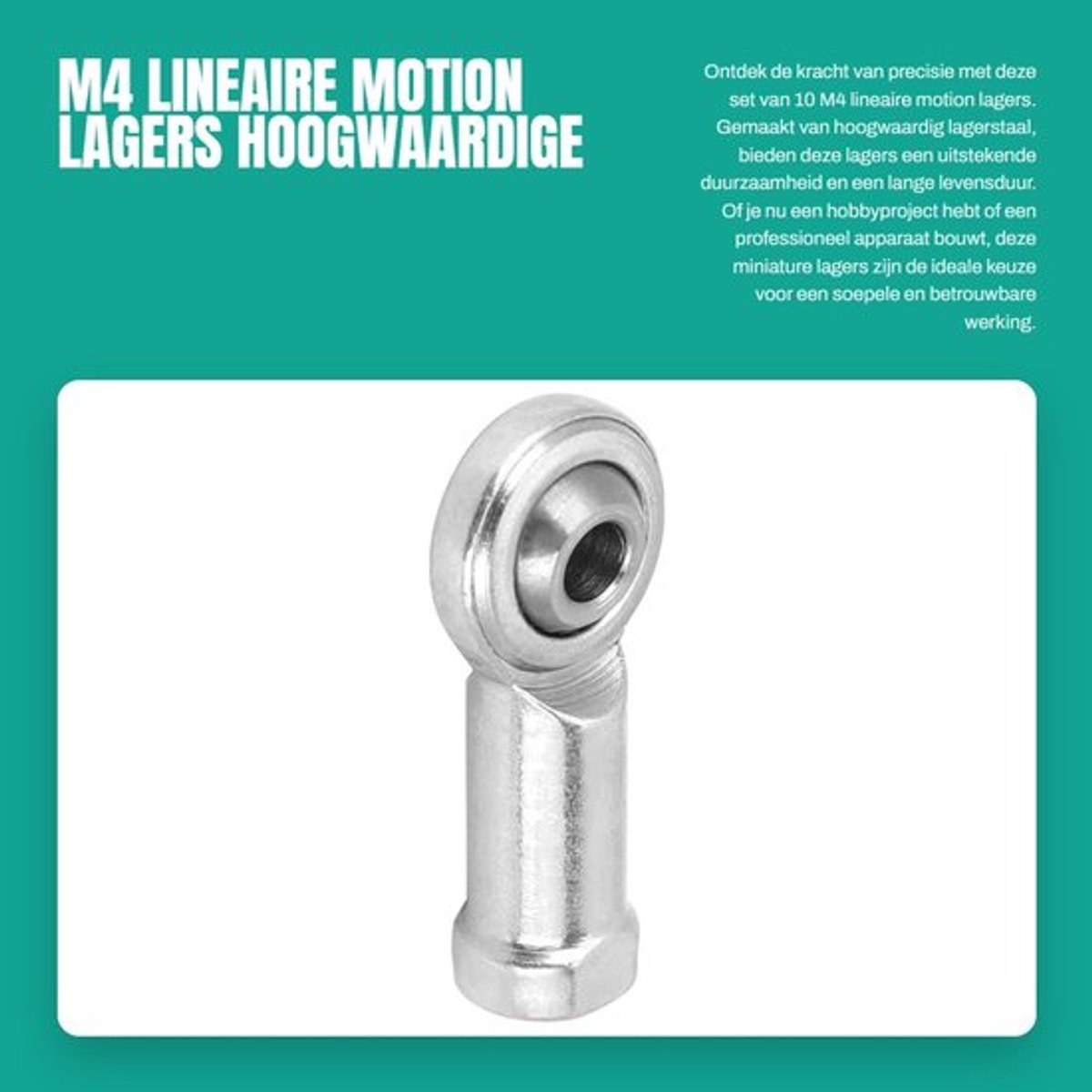 M4 Lineaire Motion Lagers - Hoogwaardige Stalen Lagertjes voor Precisieprojecten - 10 Stuks - Duurzaam en Betrouwbaar - Precisielagers -...