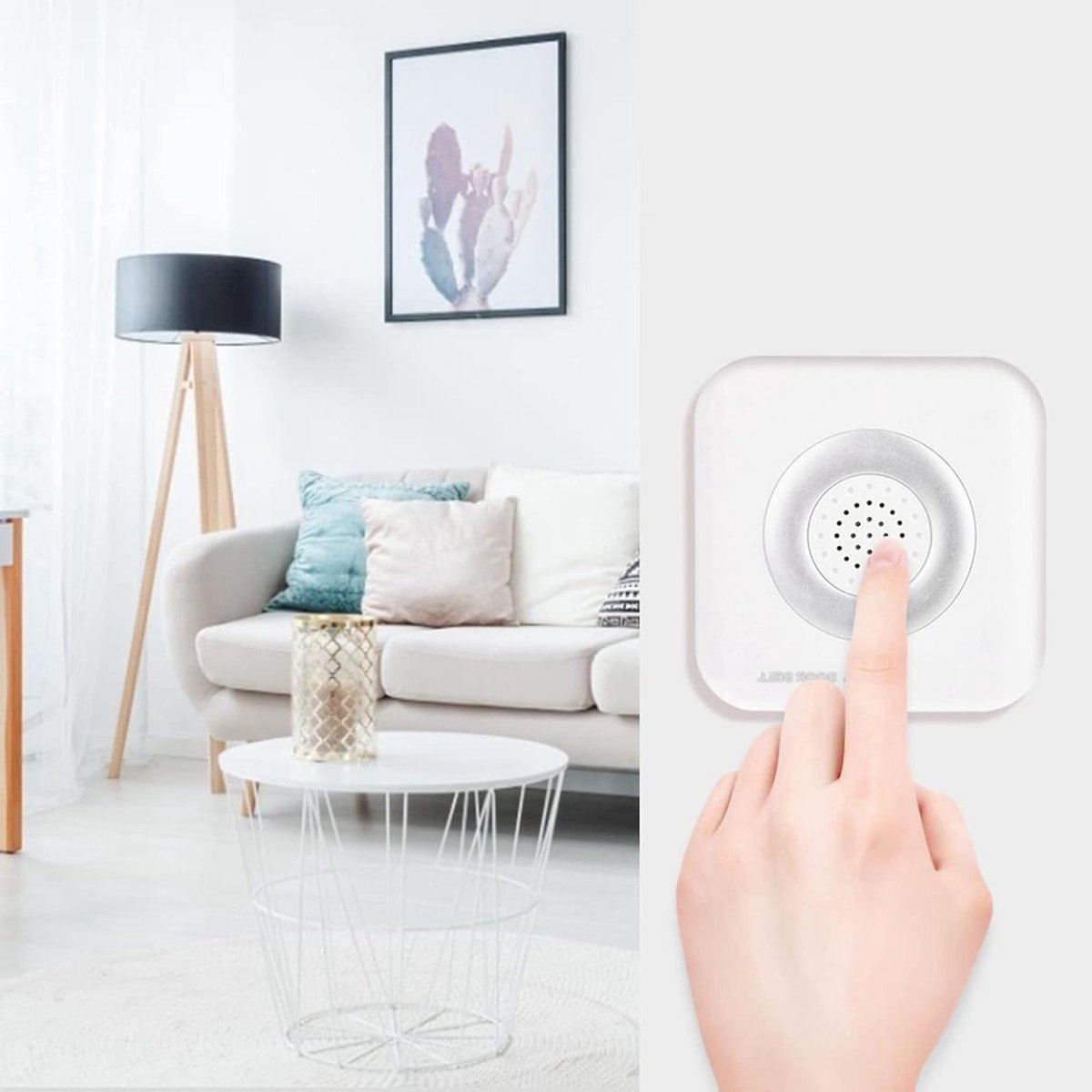 Bedrade Deurbel - Deurtelefoon Systeem - Kantoor Beveiliging - Duidelijke Audio Uitvoer - 86 x 86 mm - Wit