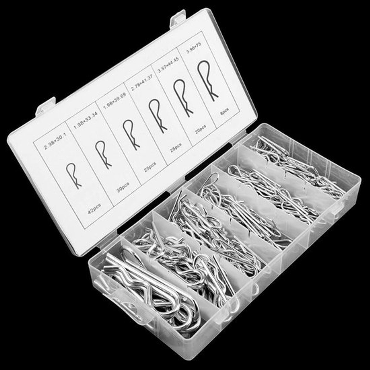 Splitpen Assortiment 150 Stuks - 6 Maten - Bevestigingsset - Haarspeldstijl - Robuust Materiaal - Lange Levensduur - Pennen