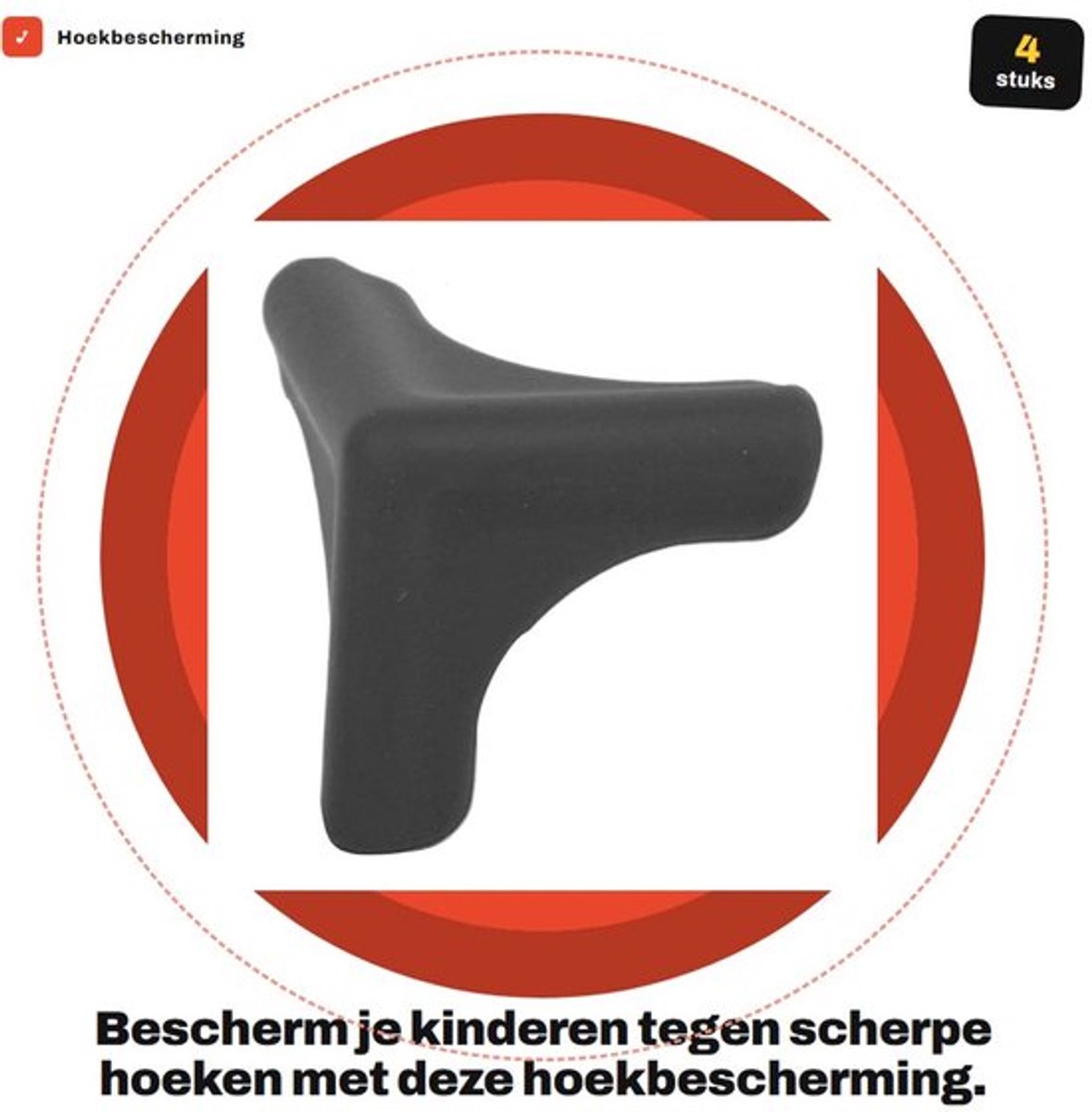 Hoekbescherming 4 Stuks - Siliconen Bescherming - Anti-Collision Hoekbureaumeubilair - Kinderveiligheid - Eenvoudige Installatie - Voedingskwaliteit - Hoekbeschermer