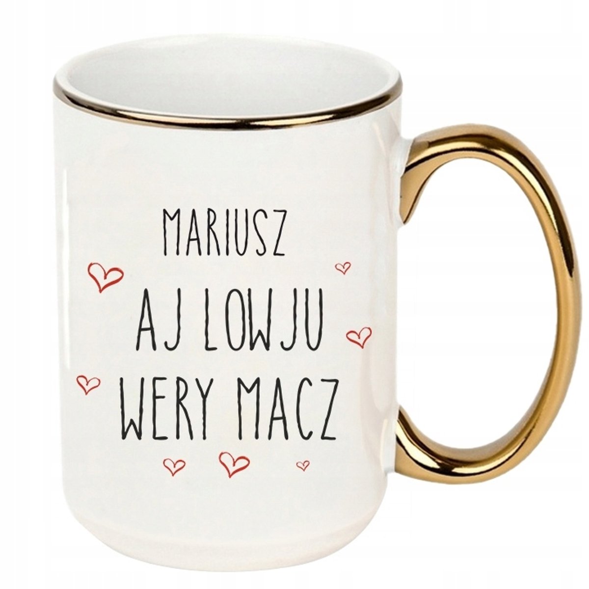 Merkloze Keramische Mok 440ml - Uniek Cadeau met Gouden Accent