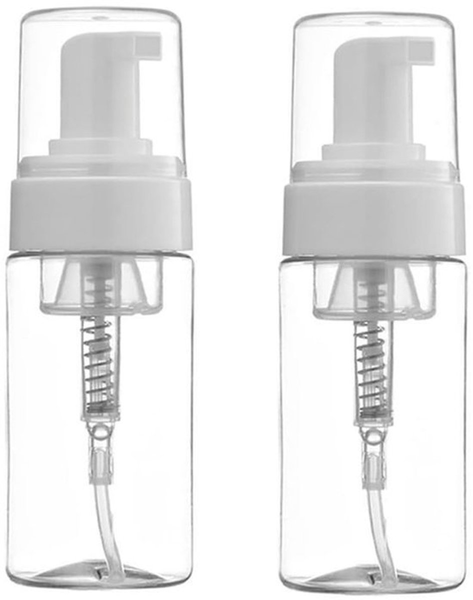 Foamer Dispenser 100ml - Set van 2 - Herbruikbaar - Kunststof - Perfect voor cosmetica - Handig voor thuis en onderweg - Zeepdispenser