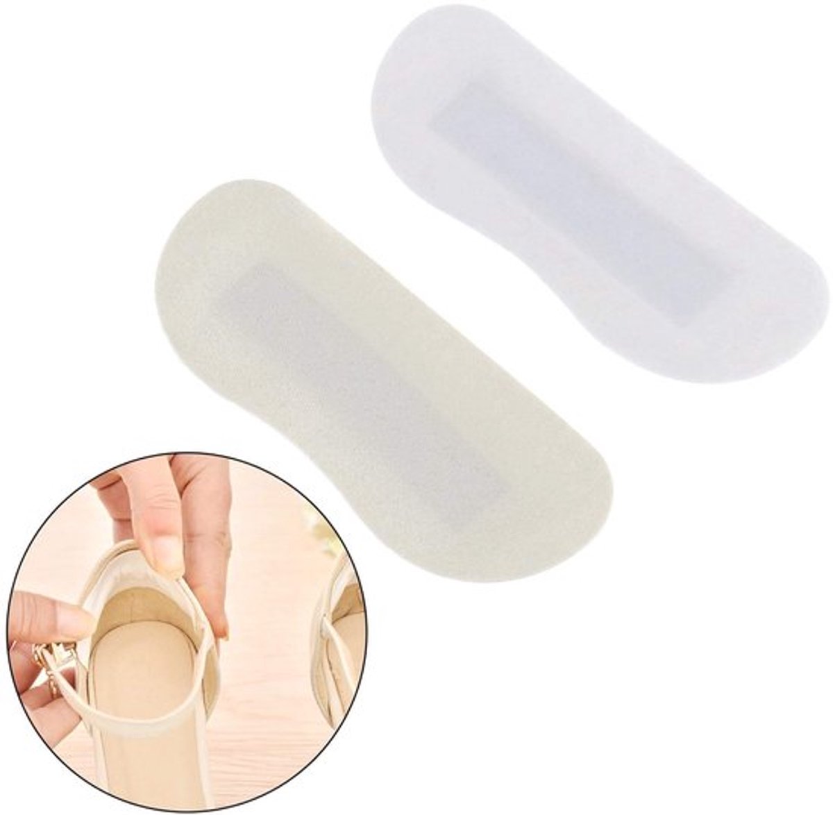 Inlegzolen Zacht Kunstleer - 6 Paar - Hiel Snugs - Voetverzorging - Antislip - Comfortabele Padding - 10 cm x 5 cm - Schoenpads