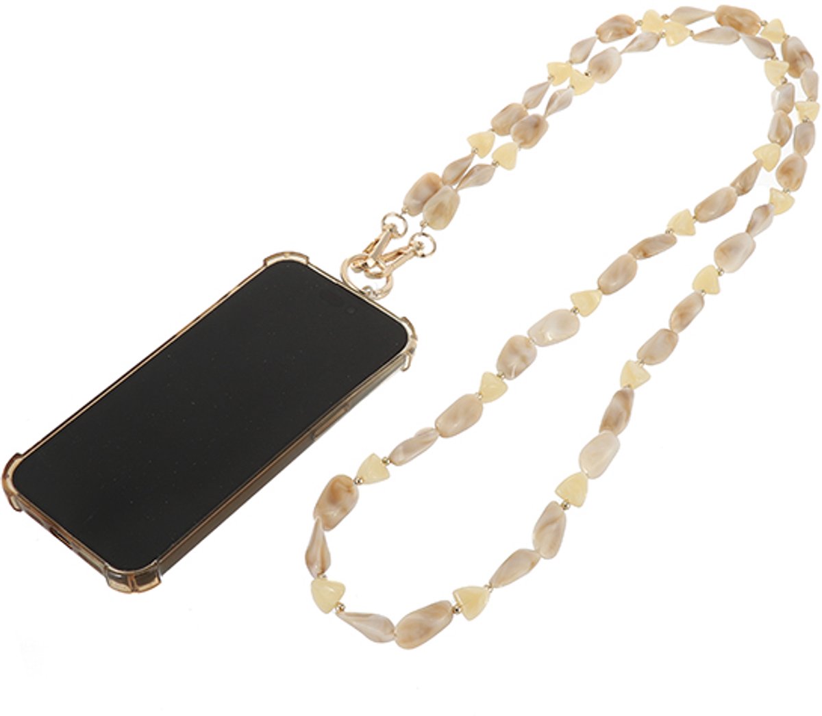 Telefoonkoord- Skylar Naturel- Dames koord 130 cm lang