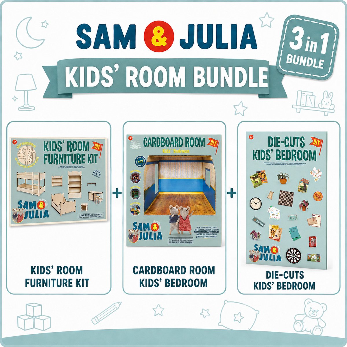 SAM AND JULIA DIY Kamer - Knutsel Je Eigen Kinderkamer - Bundelset