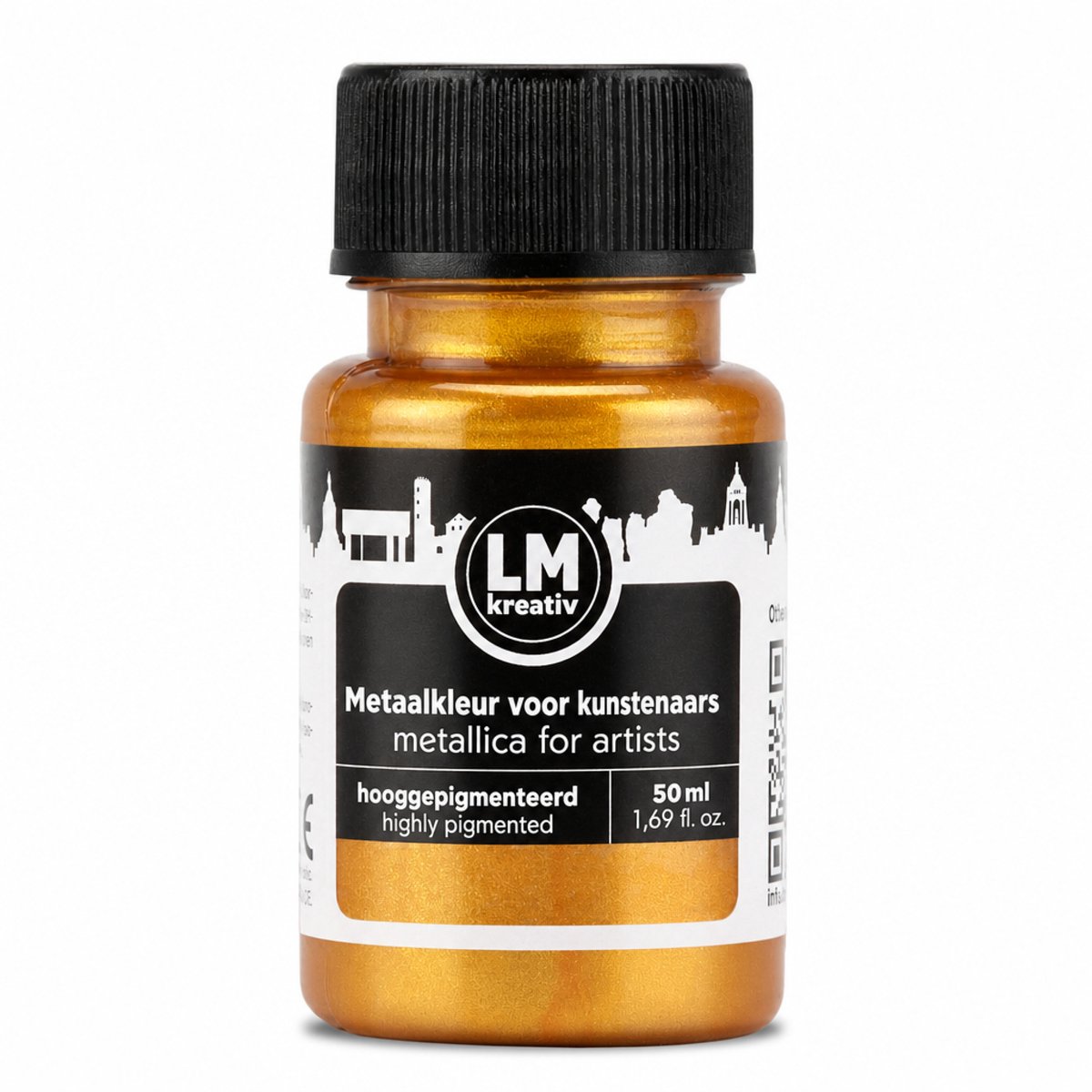 LM-Kreativ Acrylverf - Metallic Look - Lichtvast en Waterbestendig - Op Waterbasis - Briljant Goud - 50 ml