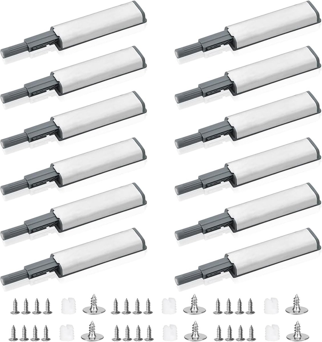 12 stuks drukdeuropeners voor kastdeuren, heavy duty touch-deuropeners, deurdemper en magneten voor een soepele opening