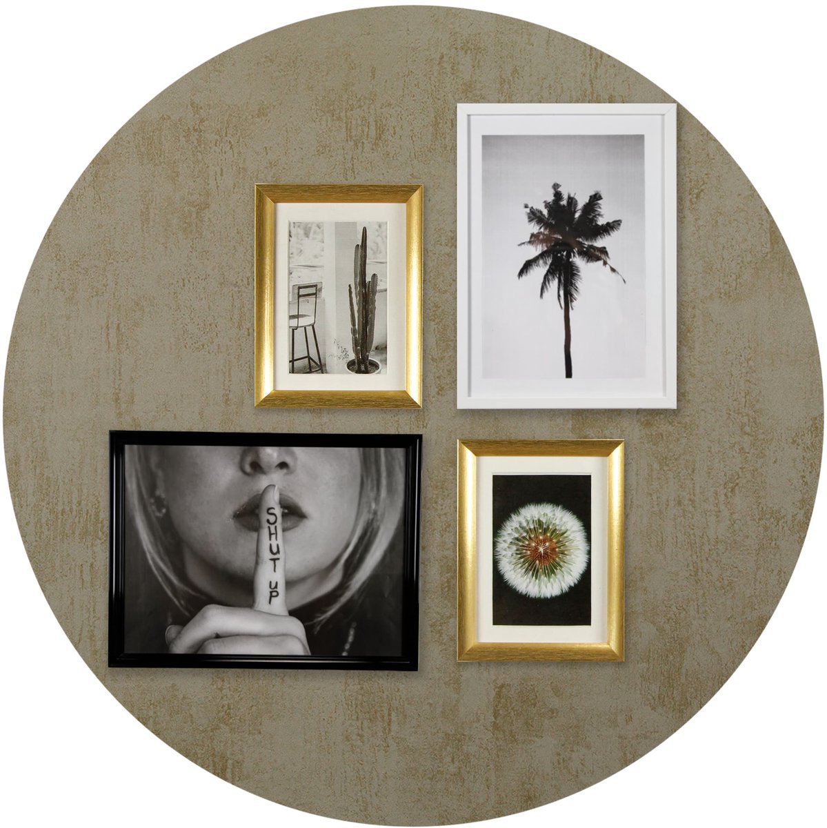Design Magneetbord Rond - Beton Goud - Rond - 80cm - Kamer26