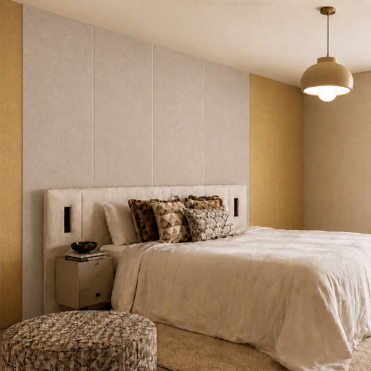 Vilt Wandpaneel - Taupe - 122x244cm - Kamer26
