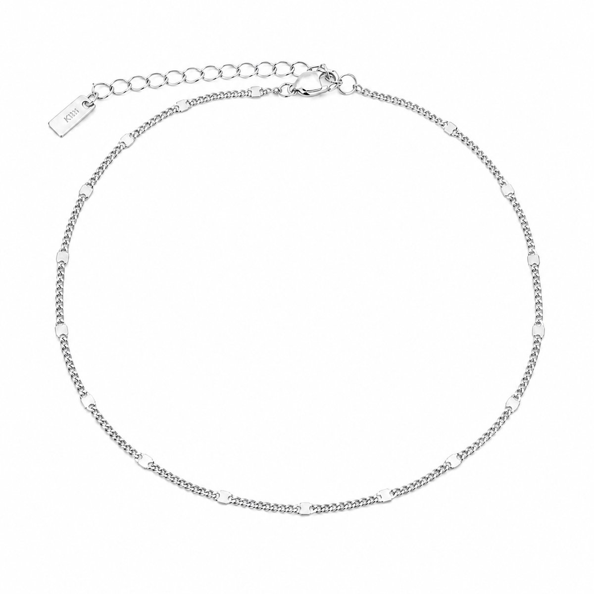 Zilver minimalistisch enkelbandje dames fijne fantasieschakel 22-26 cm - 925 zilver