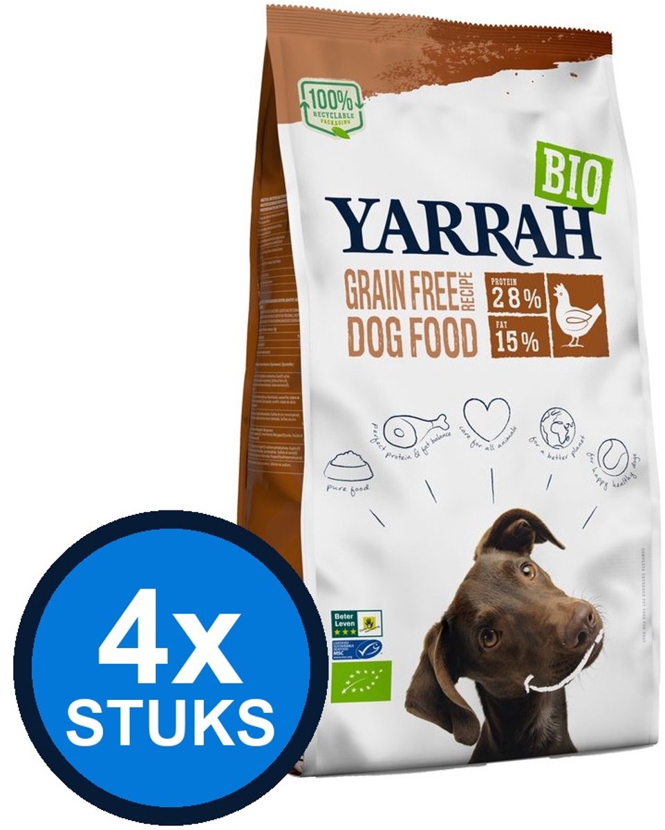 Yarrah Yarrah - Bio Grain Free Kip & Vis Graanvrij - Hondenvoer Droogvoer - 2 kg