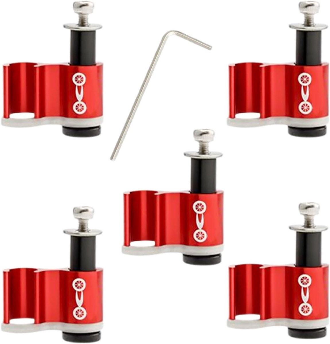 Fiets Kabelgeleider - Remkabelhouder Fiets - Kabelroutering Verbeteren - Stevig Lichtgewicht Ontwerp - 2.15 x 2 cm - Rood