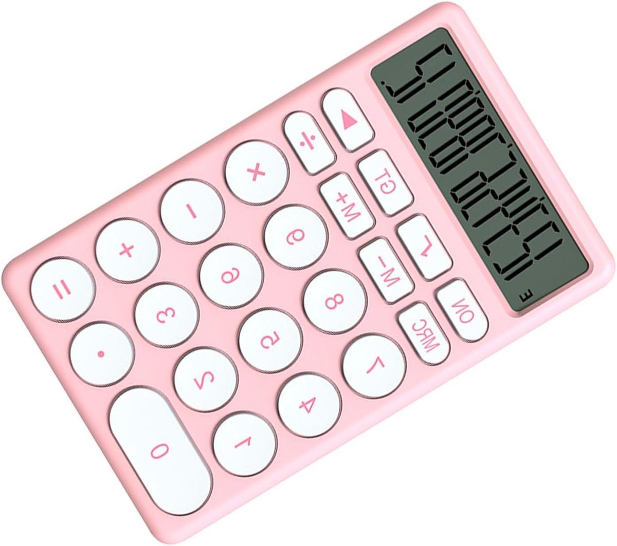 Cartoon Rekenmachine - Elektronische Rekenmachine - Wiskunde Leren - Groot Display - 14 x 9 x 3 cm - Roze