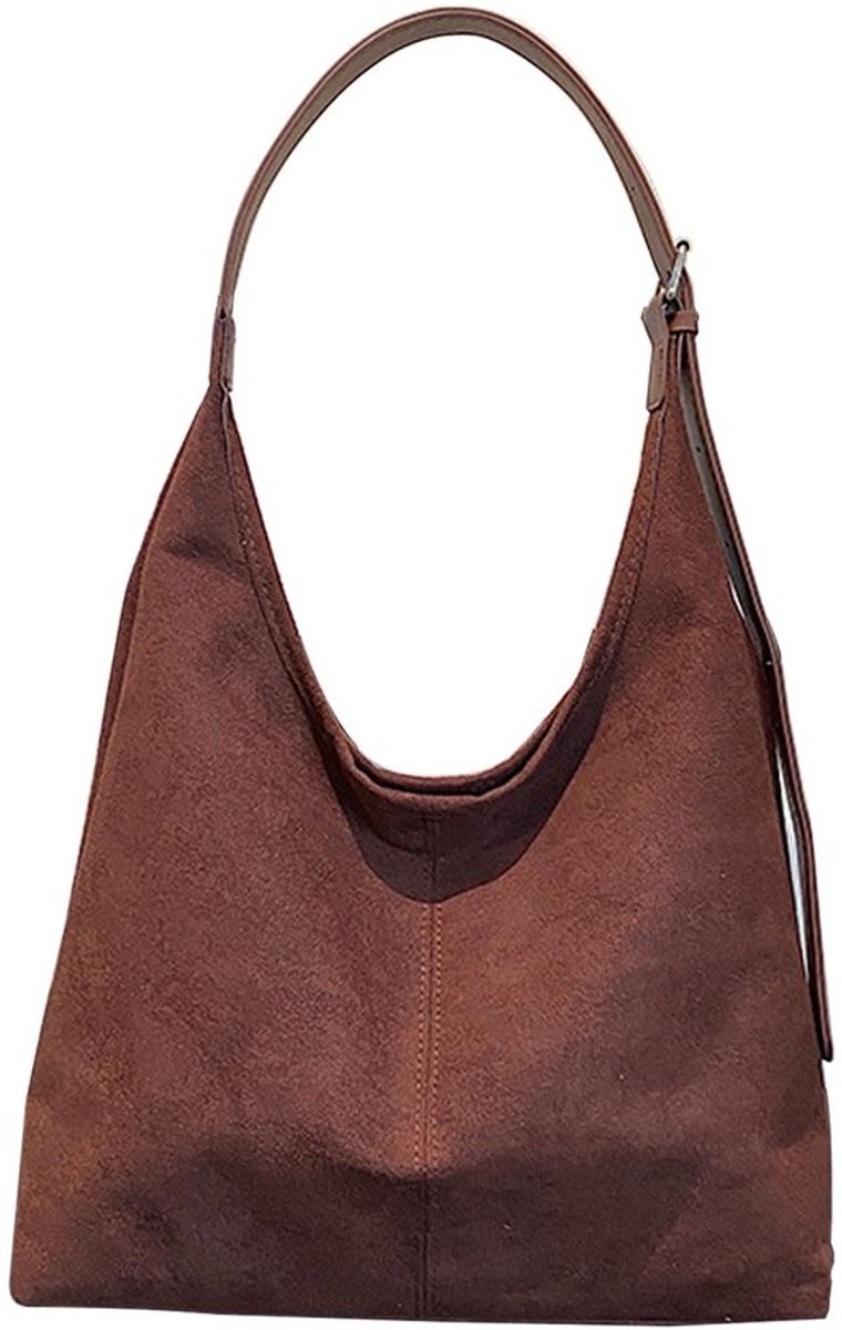 GWAWG Suède draagtassen voor dames, kunstsuède hobo-schoudertas, veelzijdige slouch-tas voor dames, handtas voor werk, winkelen en dagelijks gebruik
