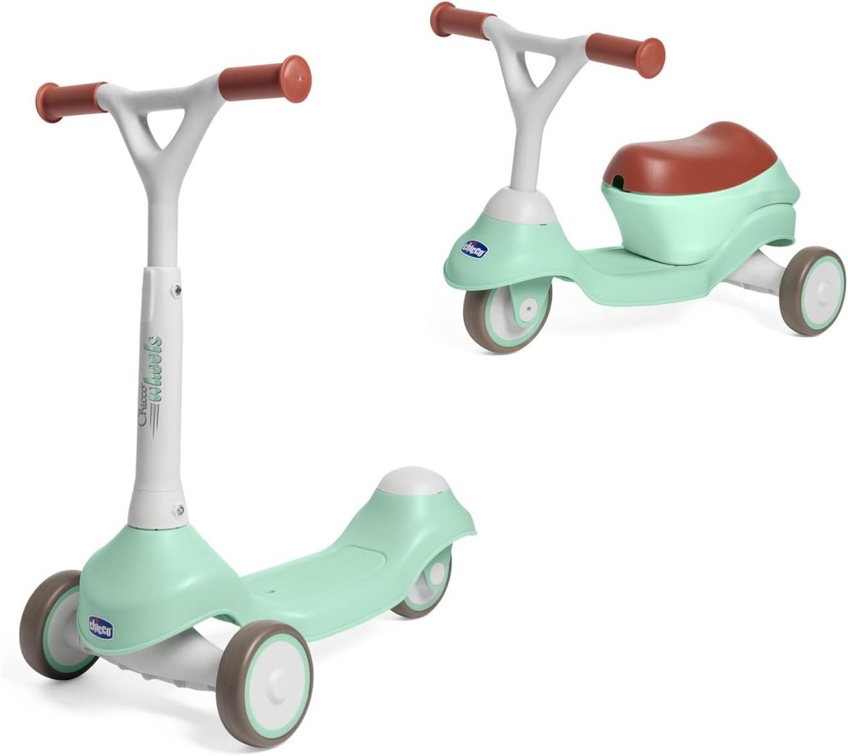 Chicco 2-in-1 Loopwagen en Step - Evolutive Ride-On Scooter - Groen (1 tot 4 jaar)