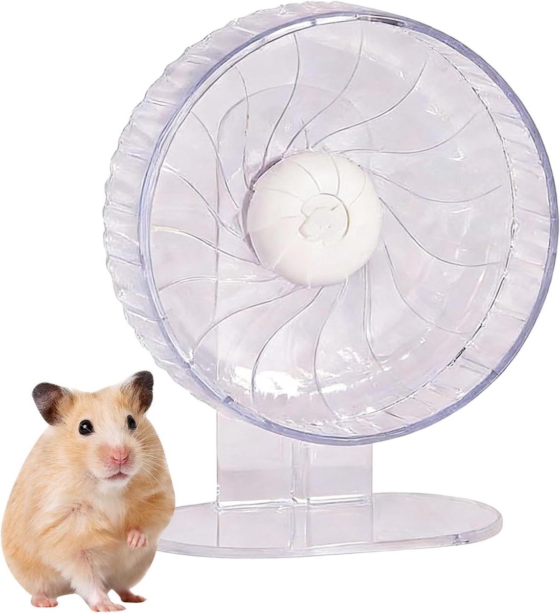 Hamster Wiel - Loopwiel Dier - Huisdier Verrijking - Ultrastille Werking - 21.5 cm - Wit