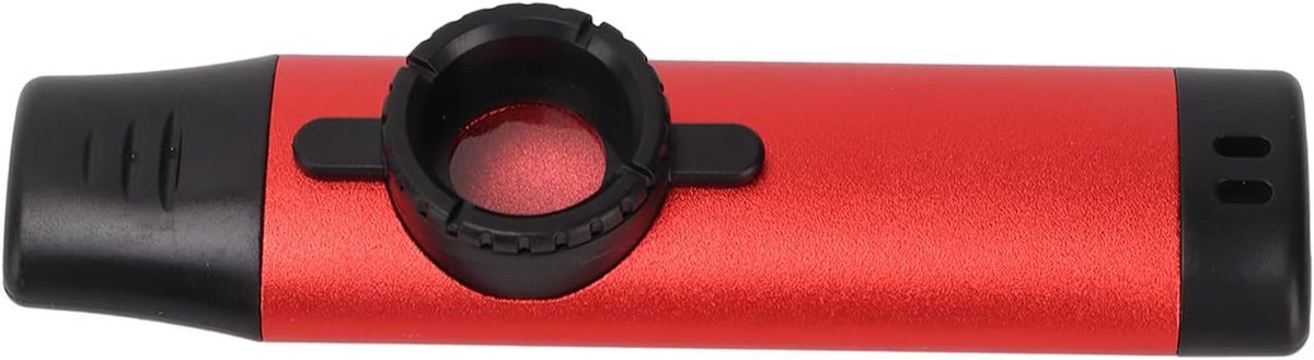 Metalen Kazoo - Muziek instrument - Muziek maken - Verstelbaar membraan - 14 x 7 x 5 cm - Rood