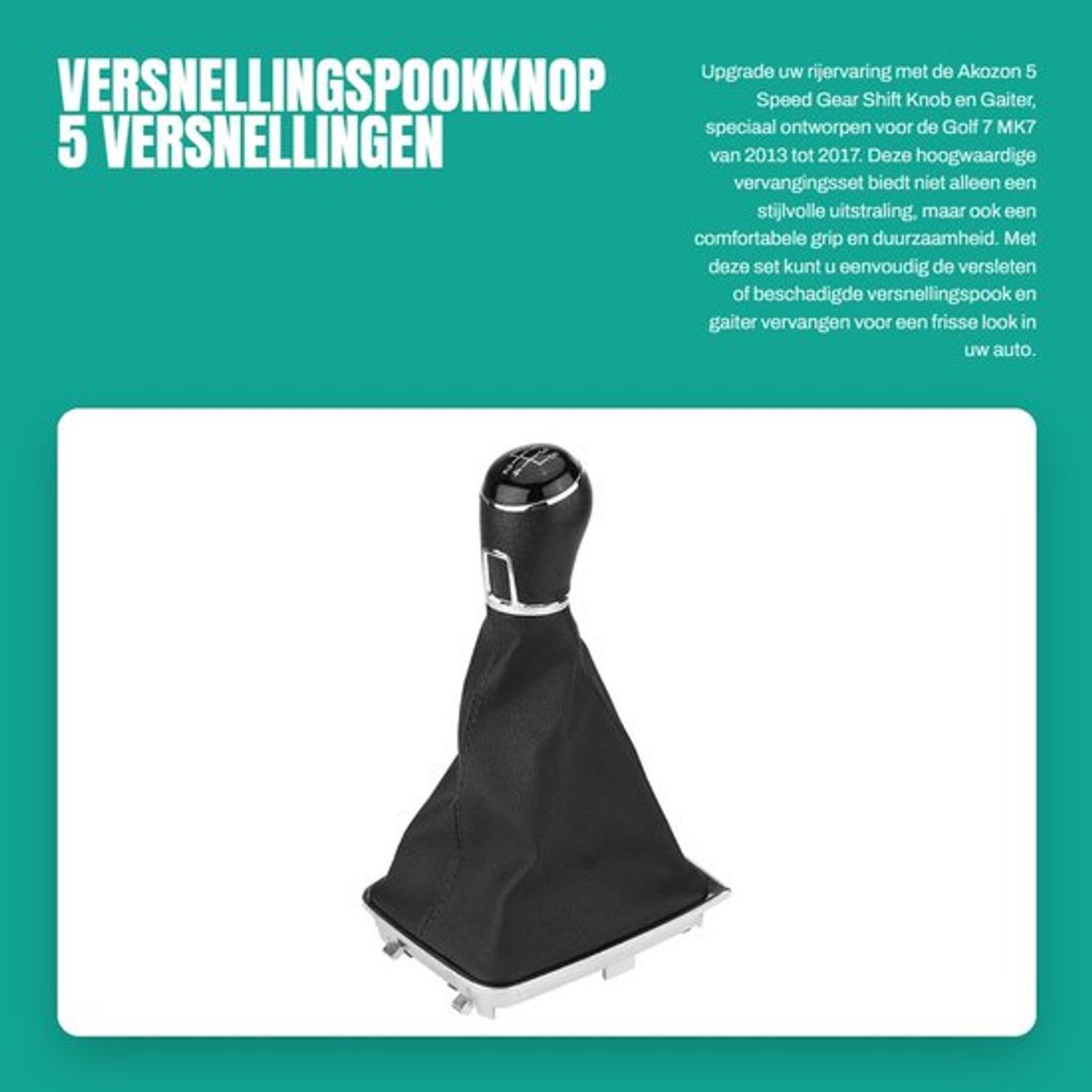 Versnellingspook Hoes Hoogwaardige Kunstleer - Pookknop - Versnellingspook Knop - Universele Pookknop - Geschikt voor Golf 7 MK7 2013-2017 - Dustproof Cover - Versnellingsknop