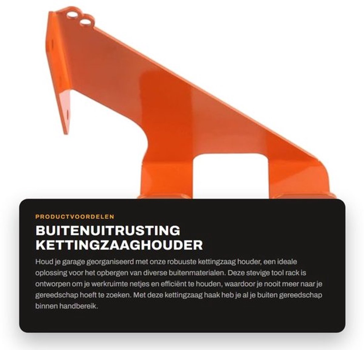 Kettingzaaghouder Stevige koolstofstaal - Gereedschapswand - Garage-organisatie - Ruimtebesparende organizer - Eenvoudig te installeren - 450 g gewicht - Gereedschapsrek