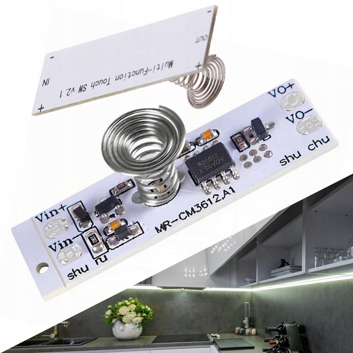 Rosfix Dimmer Schakelaar Aanraak - Compacte Aanraakdimmer - 12V 5A - Voor LED-Strips