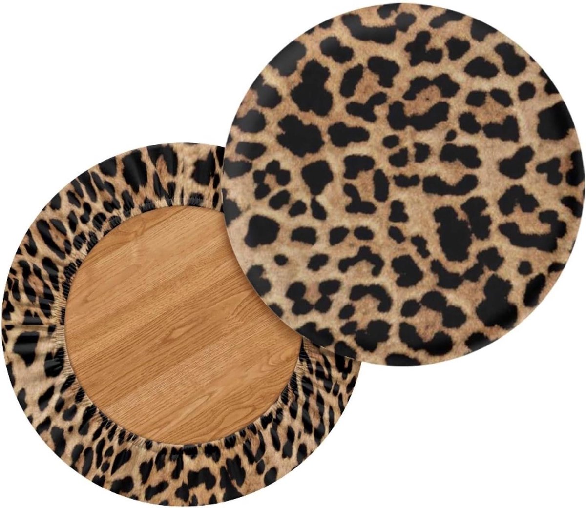 Stoelhoes Rond - Barkruk Hoezen - Stoel Decoratie - Drukbestendig - 35-40 cm - Luipaardprint