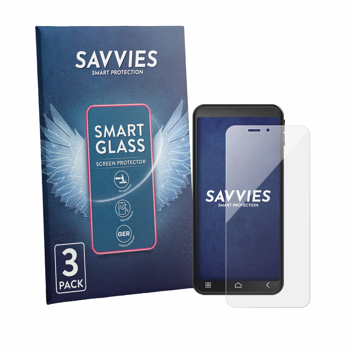 3 Stuks Savvies Screenprotector - geschikt voor Emporia Smart.7 Mini - beschermfolie glas transparant