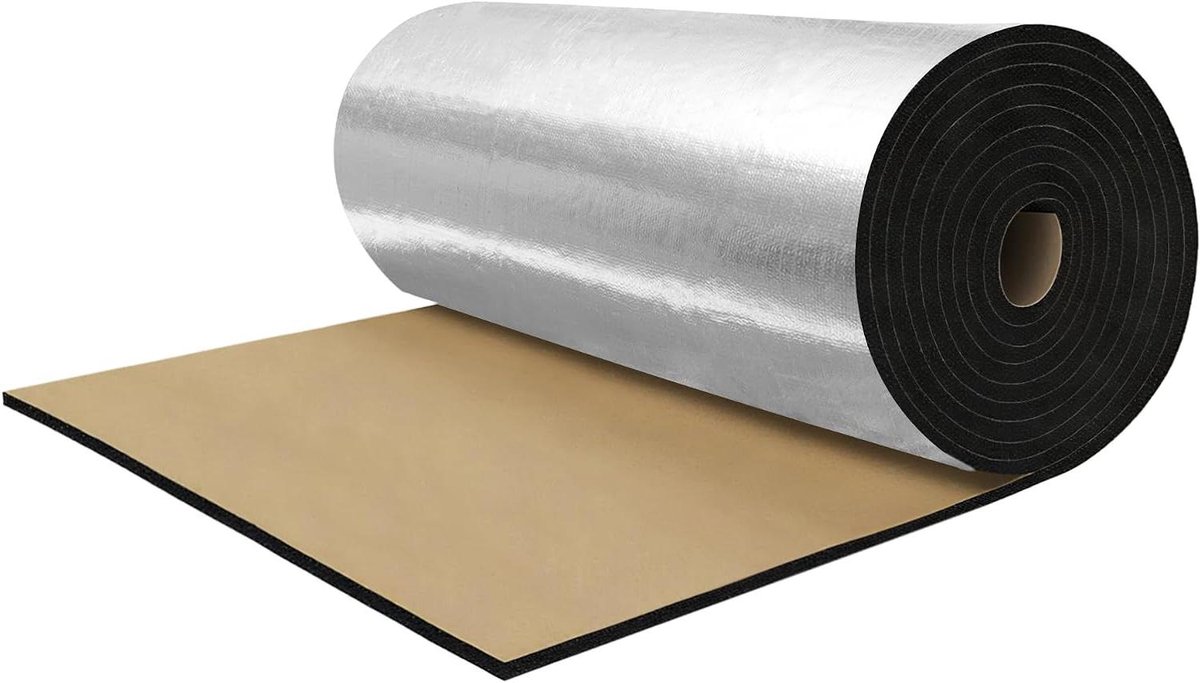 Geluidsisolatie Mat - Warmte isolatie Demping mat - Auto Geluid Dempen - Zelfklevend Glasvezel - 150x50cm - Zilverkleurig