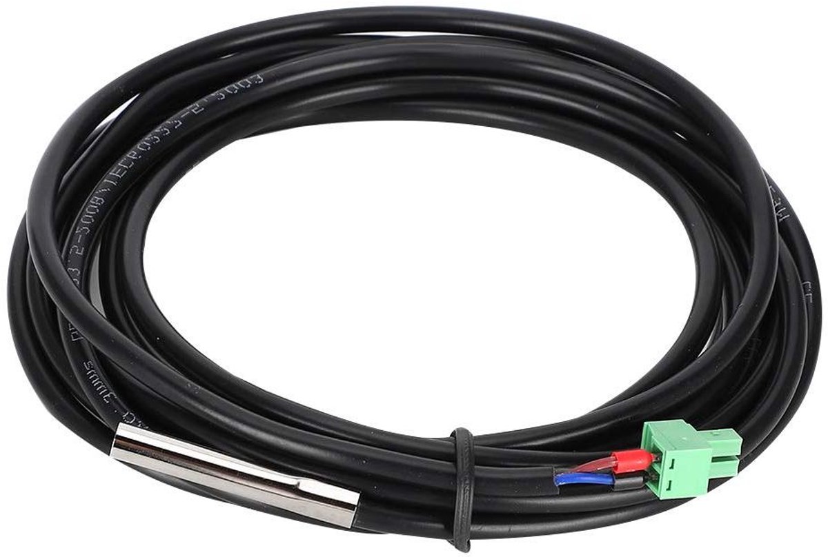 Temperatuursensor Batterij - Digitale Sonde - Temperatuur Meten - Hoge Nauwkeurigheid - 3 Meter Snoer - Zwart