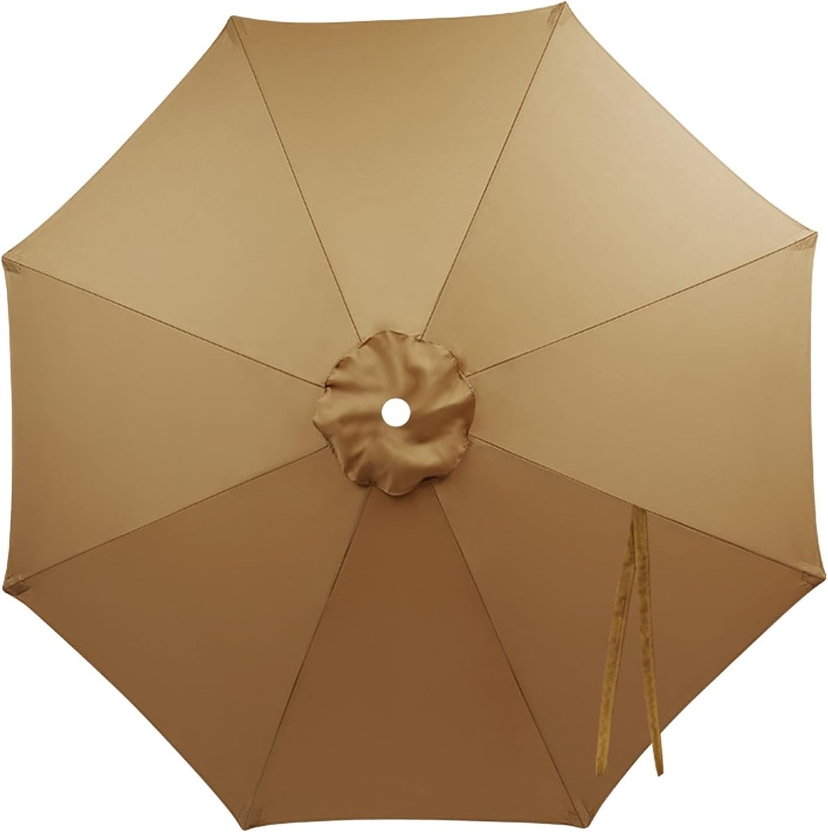 Parasolhoes met rits en stok - Kaki - 3 m / 8 baleinen - Polyester vervanghoes - Voor tuin- en terrasparasols