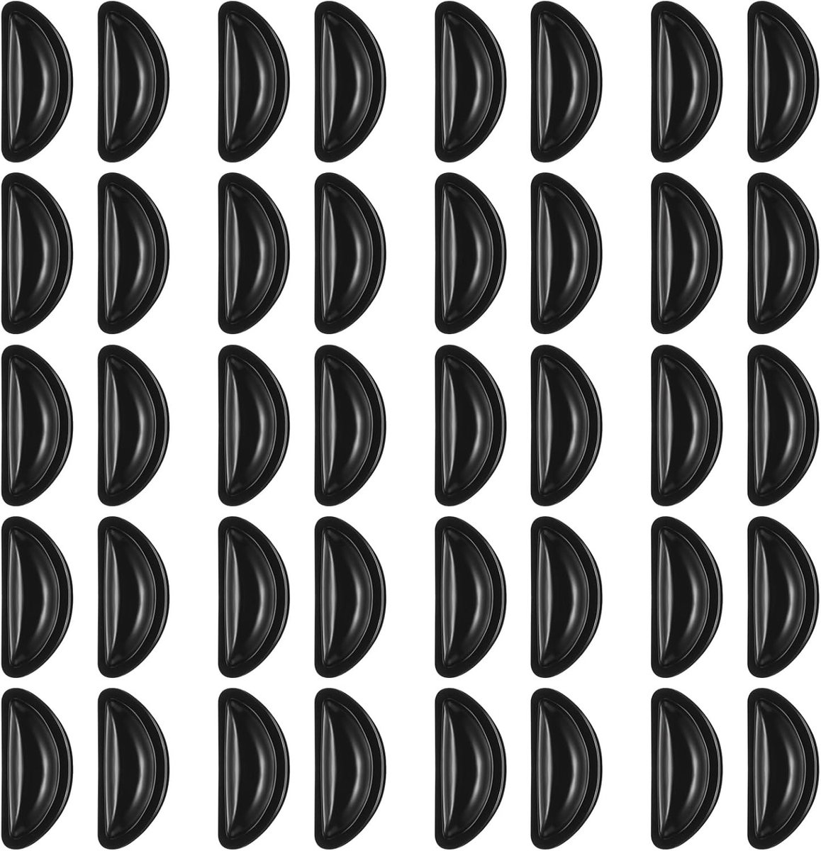 20 Paar Zwarte Neuspads voor Brillen, 3mm Plakbare Siliconen Neussteunen, Comfortabele en Antislip Neuspads voor Zonnebrillen en Volledige Plastic Monturen