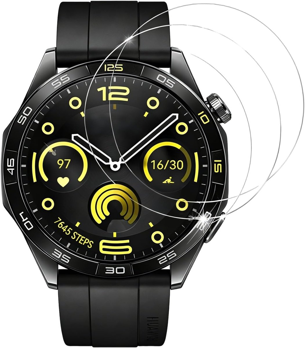 Krasbestendige en waterdichte beschermfolie voor 46 mm smartwatch, ultradunne full screen folie, luchtbelvrij, 4 stuks